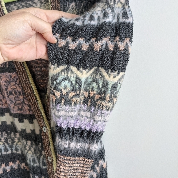 VINTAGE 80s Brenda French Soft Fuzzy Cardigan Sweater S - Picture 3 of 12